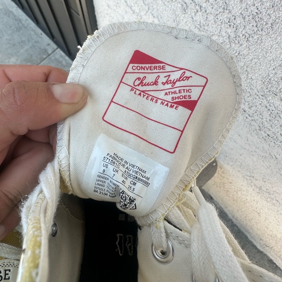 Converse Chuck 70 Hi "Hybrid Floral" Shoes Saturn Gold-Black Women 9 / Men 7 - Picture 7 of 7